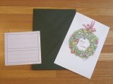 クリスマスカード『リース』封筒・緑