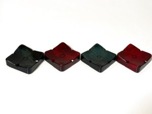 画像3: 拭き漆仕上げ箸置きあじさい　緑×紅　4個セット