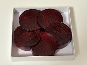 画像2: 拭き漆仕上げ箸置き梅一片　紅　５個セット