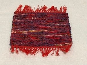 画像1: 裂織コースター（赤系）