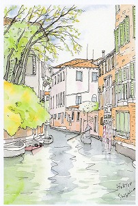 絵葉書『ヴェネチア　水路の情景』