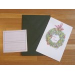 画像: クリスマスカード『リース』封筒・緑
