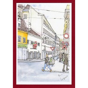 画像2: 絵葉書『ウィーンの街角　サンタの飾り』 (2)