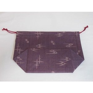 画像2: 紫和柄弁当袋　大 (2)
