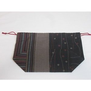 画像4: 黒和柄弁当袋　大 (4)