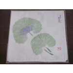 画像: 秋田蕗ずり　ハンカチ　白