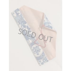 画像2: 箸袋　青系薔薇柄（内布ピンク） (2)