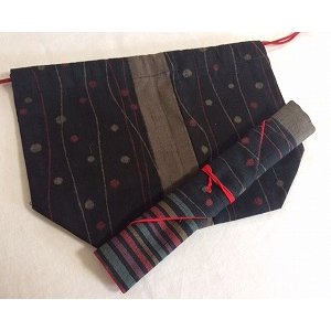 画像5: 黒和柄箸袋　赤 (5)