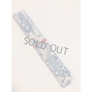 画像1: 箸袋　青系薔薇柄（内布ピンク） (1)