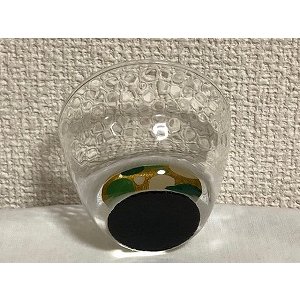 画像3: 『ぐい呑みグラス』金地に緑と白のまる (3)