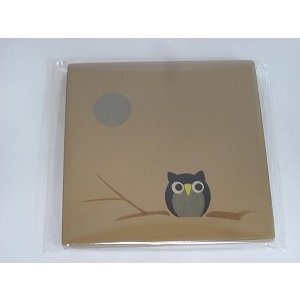 画像1: 『コースター』ふくろう・黄色 (1)