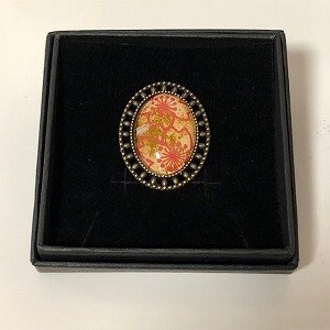 画像1: 漆ブローチ『桜・ブロンズ枠』 (1)