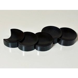 画像3: 拭き漆仕上げ箸置き梅一片　深緑　５個セット (3)