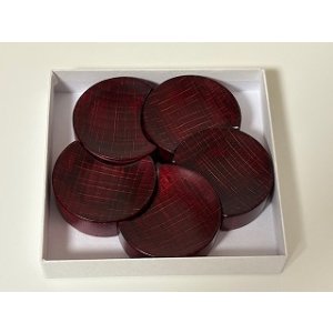 画像2: 拭き漆仕上げ箸置き梅一片　紅　５個セット (2)