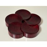 画像: 拭き漆仕上げ箸置き梅一片　紅　５個セット