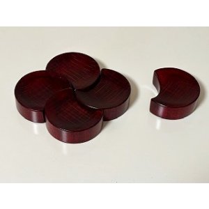 画像4: 拭き漆仕上げ箸置き梅一片　紅　５個セット (4)